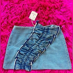Ruffle denim skirt